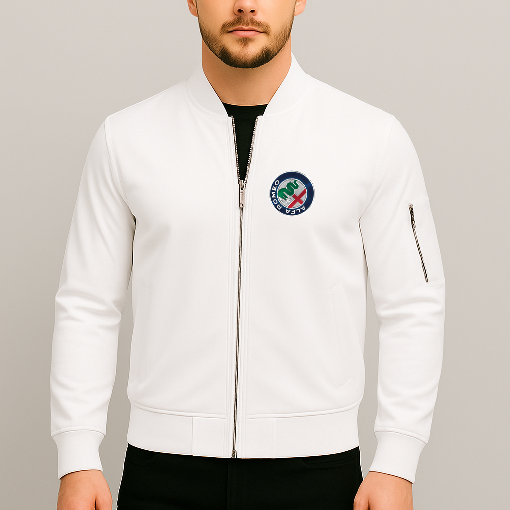 Men's Alfa Romeo Car Lightweight Bomber Jacket Windbreaker Softshell Varsity Jacket Coat